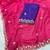 Dark pink zari embroidery work crunchy saree with blouse