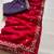 Dark pink zari embroidery work crunchy saree with blouse