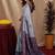 Blue rama art silk blend banarasi jacquard motif work saree with unstitched blouse piece