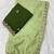 Pista zari embroidery work crunchy saree with blouse