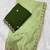 Pista zari embroidery work crunchy saree with blouse