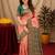 Green gajri art silk blend banarasi jacquard motif work saree with unstitched blouse piece