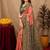 Green gajri art silk blend banarasi jacquard motif work saree with unstitched blouse piece