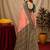 Green gajri art silk blend banarasi jacquard motif work saree with unstitched blouse piece