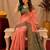 Green gajri art silk blend banarasi jacquard motif work saree with unstitched blouse piece