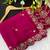 Cherry mirror & embroidery work georgette saree with blouse