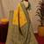 Green gold art silk blend banarasi jacquard motif work saree with unstitched blouse piece