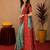 Red rama art silk blend banarasi jacquard motif work saree with unstitched blouse piece
