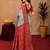 Red rama art silk blend banarasi jacquard motif work saree with unstitched blouse piece