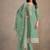 Sea green organza festival pant style readymade suit