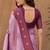 Wine purple art silk blend banarasi jacquard motif work saree with unstitched blouse piece