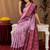 Wine purple art silk blend banarasi jacquard motif work saree with unstitched blouse piece