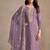 Lavender organza festival pant style readymade suit