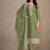 Olive green organza festival pant style readymade suit
