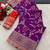 Purple red hand dying & embroidery lace dola silk blend saree with blouse