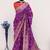 Purple red hand dying & embroidery lace dola silk blend saree with blouse