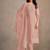 Baby pink organza festival pant style readymade suit