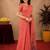 Gajri linen jacuard bird motif work bird saree with unstitched blouse piece