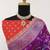Purple red hand dying & embroidery lace dola silk blend saree with blouse