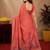 Gajri linen jacuard bird motif work bird saree with unstitched blouse piece