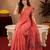 Gajri linen jacuard bird motif work bird saree with unstitched blouse piece