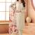 Chiffon cream embroidered pant style readymade suit