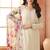 Chiffon cream embroidered pant style readymade suit