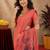 Gajri linen jacuard bird motif work bird saree with unstitched blouse piece