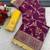 Wine hand dying & embroidery lace dola silk blend saree with blouse