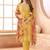 Chiffon mustard embroidered pant style readymade suit