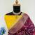 Wine hand dying & embroidery lace dola silk blend saree with blouse