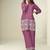 Onion pink chinon silk thread embroidery and schiffli work readymade co ord sets