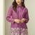 Onion pink chinon silk thread embroidery and schiffli work readymade co ord sets