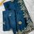Petrol multicolor sequece embroidery work rangoli saree with blouse
