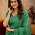 Green linen jacuard bird motif work bird saree with unstitched blouse piece