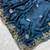 Petrol multicolor sequece embroidery work rangoli saree with blouse