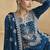 Teal blue chinon silk embroidered trendy readymade salwar kameez