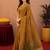 Mustard linen jacuard bird motif work bird saree with unstitched blouse piece