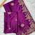 Wine multicolor sequece embroidery work rangoli saree with blouse