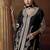 Black embroidered chinon silk readymade salwar kameez