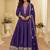 Purple viscose jacquard silk with embroidery readymade anarkali suit