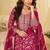 Rani pink viscose jacquard silk with embroidery readymade anarkali suit