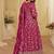 Rani pink viscose jacquard silk with embroidery readymade anarkali suit