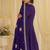Purple viscose jacquard silk with embroidery readymade anarkali suit