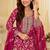 Rani pink viscose jacquard silk with embroidery readymade anarkali suit