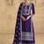 Faux georgette embroidered violet readymade salwar kameez