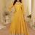 Mustard viscose jacquard silk with embroidery readymade anarkali suit