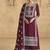 Faux georgette embroidered wine readymade salwar kameez