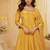 Mustard viscose jacquard silk with embroidery readymade anarkali suit