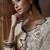Off white embroidered chinon silk readymade salwar kameez